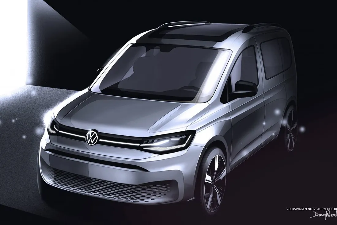 Nuevos bocetos avanzan el debut del Volkswagen Caddy 2020, el comercial compacto