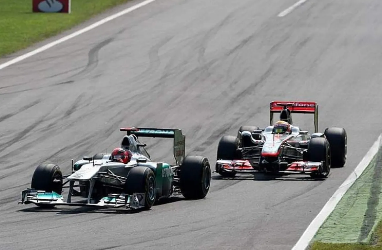 Michael Schumacher se divirtió mucho ayer en Monza