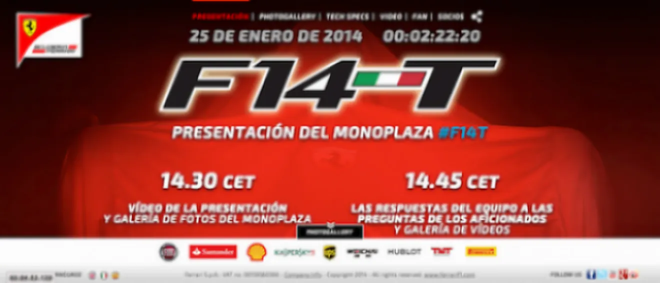 Presentación del nuevo Ferrari F1 2014, el F14-T, en directo a las 14:30 horas