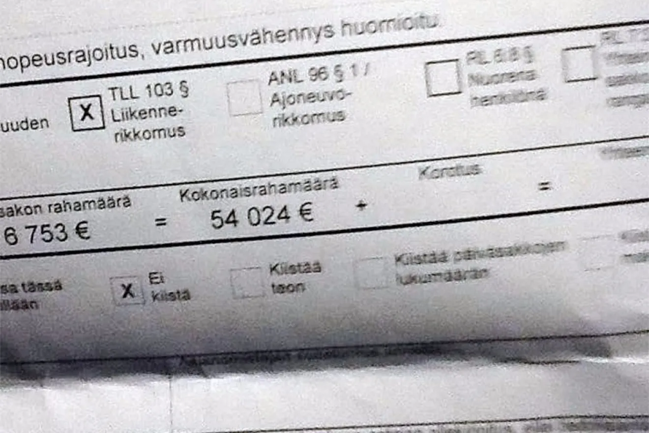 Finlandia, mal lugar para correr, multa de 54.024 euros por exceso de velocidad