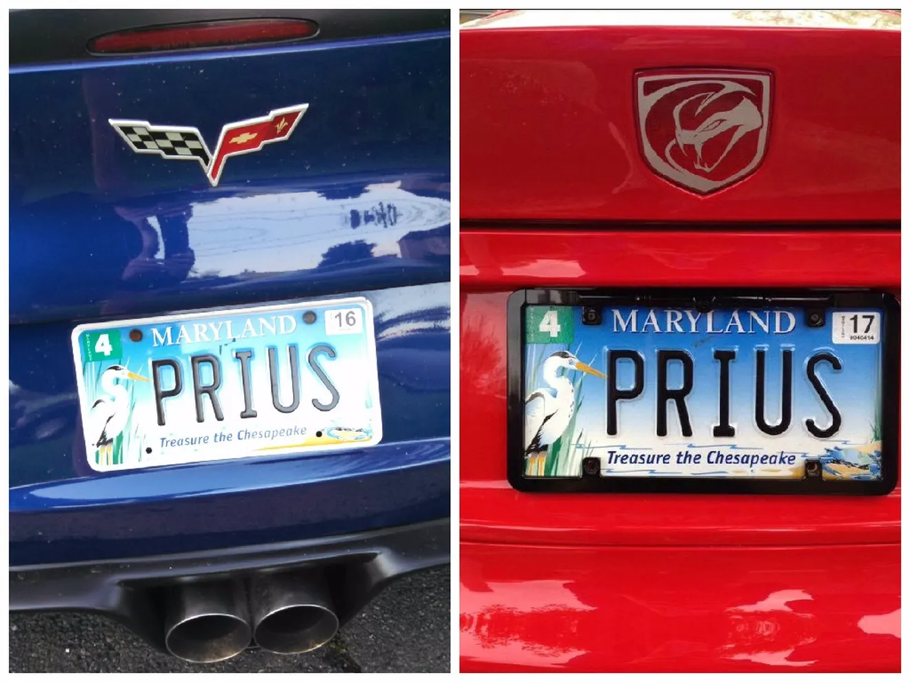 ¿Un Corvette y un Viper con matrícula "PRIUS"?