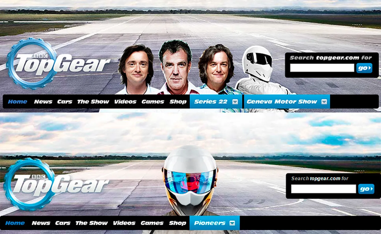 Top Gear cambia la cabecera de su página web