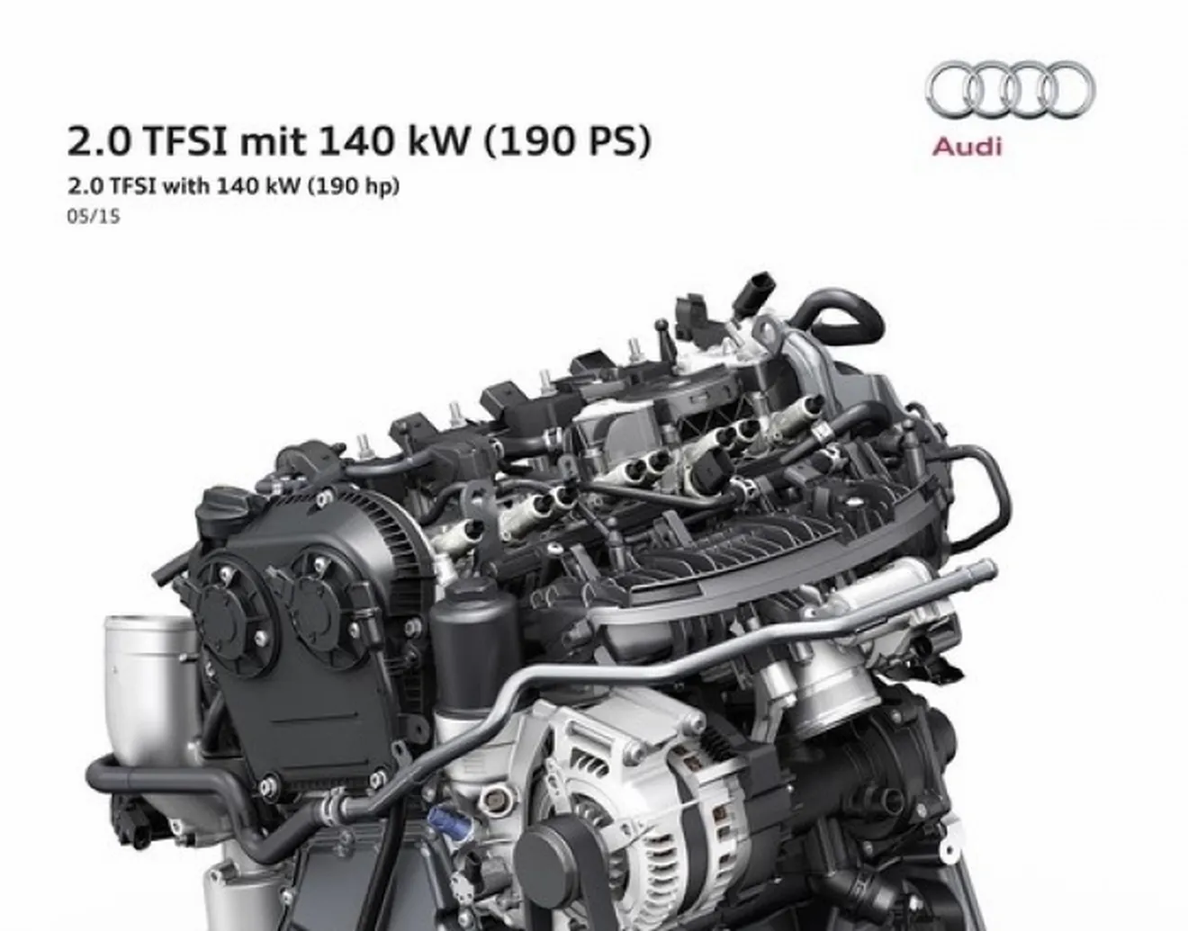 El nuevo Audi A4 estrenará el motor 2.0 TFSI de 190 CV: más eficiente que nunca