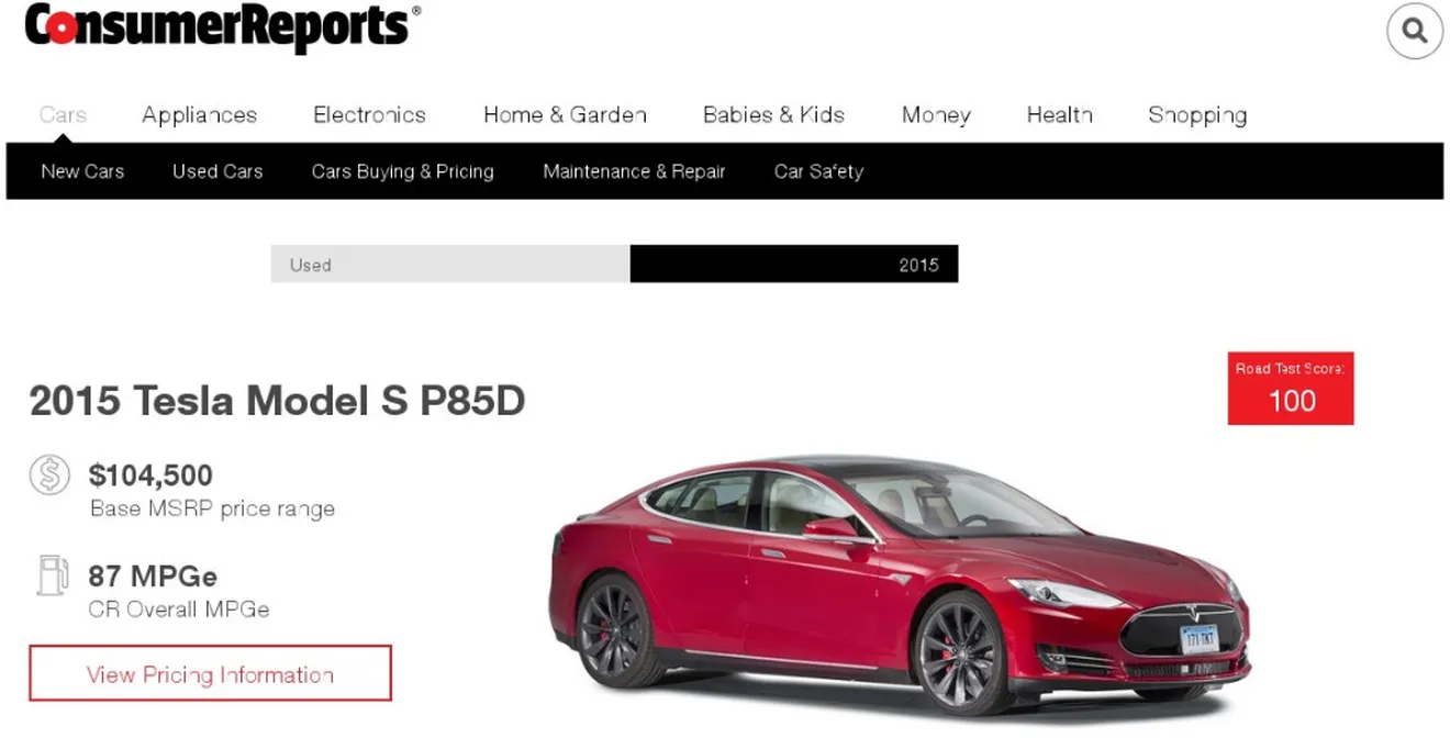 Tesla arrasa de nuevo en el road test de Consumer Reports