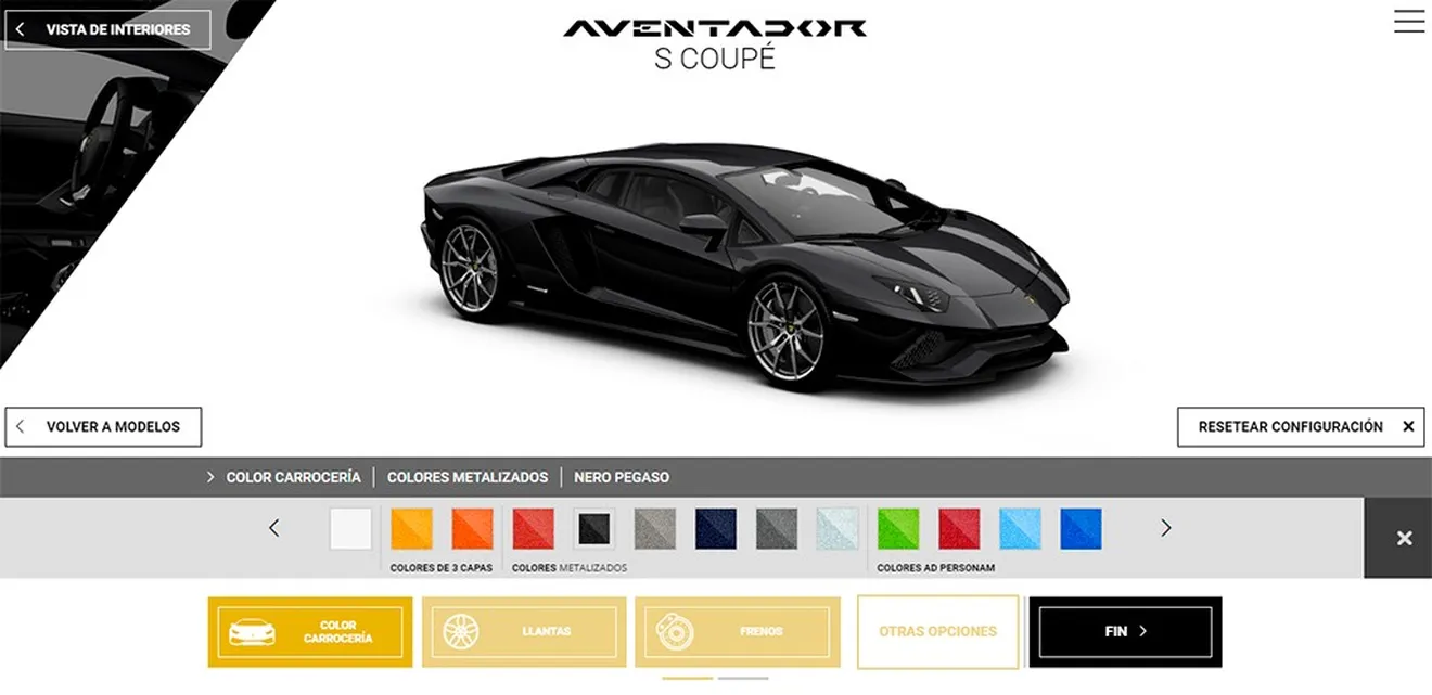 El configurador del Lamborghini Aventador S ya está abierto, ¿creamos una bestia?