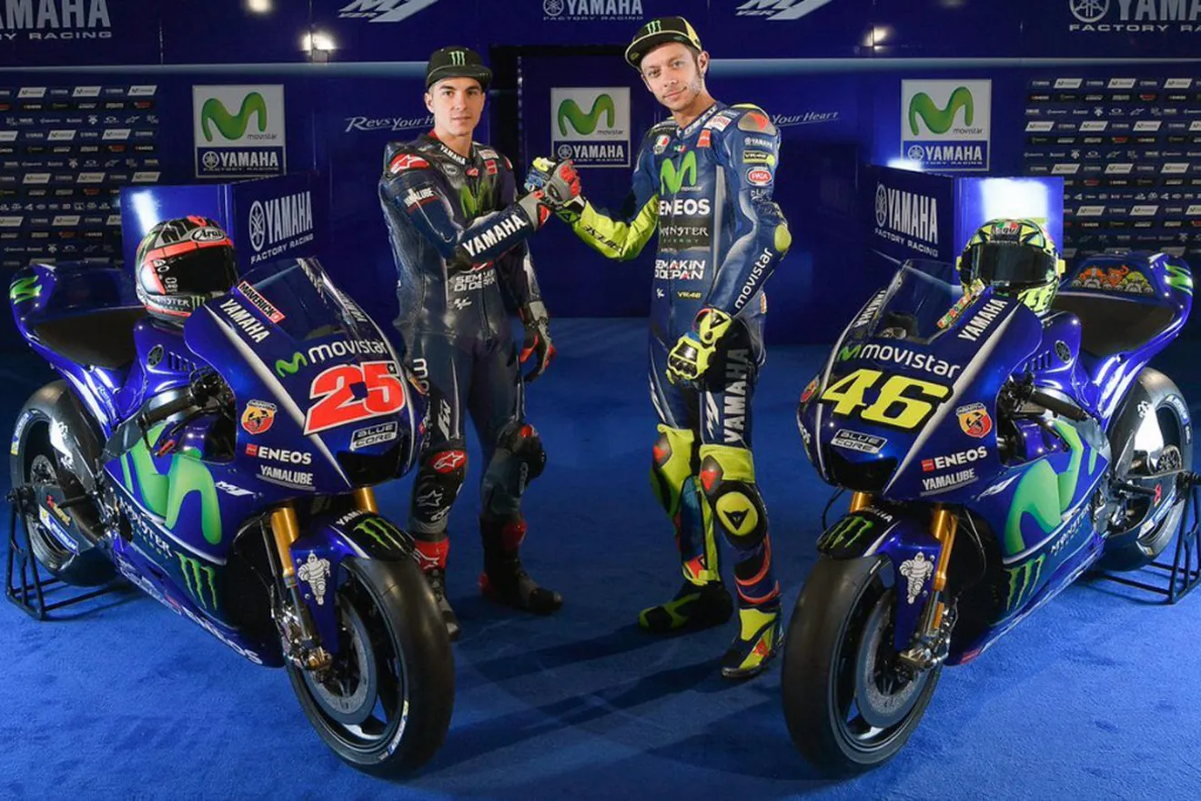Rossi y Viñales presentan la nueva Yamaha YZR-M1