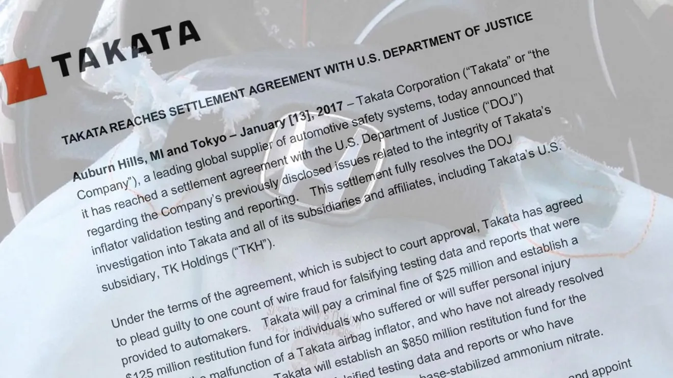 Takata acepta un pacto con la justicia de EEUU
