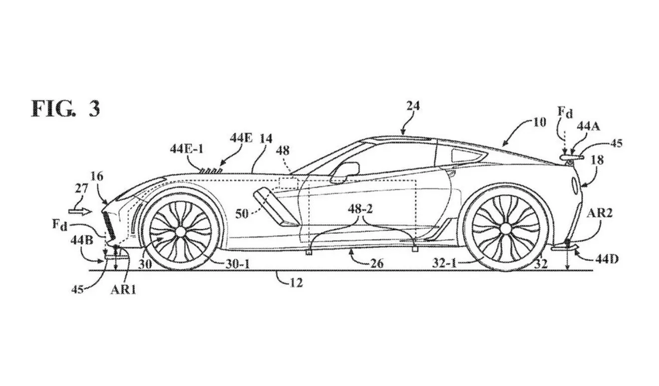 Chevrolet Corvette: descubiertas las patentes de nuevo sistema de aerodinámica activa