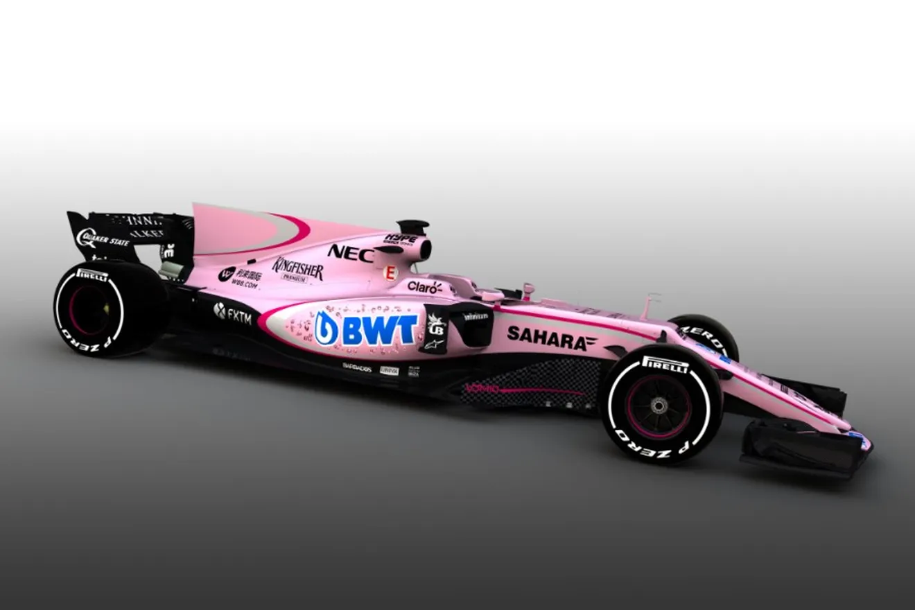 Force India baña su coche en rosa por su nuevo patrocinador