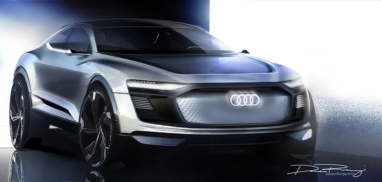 Anticipando el futurista Audi e-tron Sportback Concept mediante unos bocetos