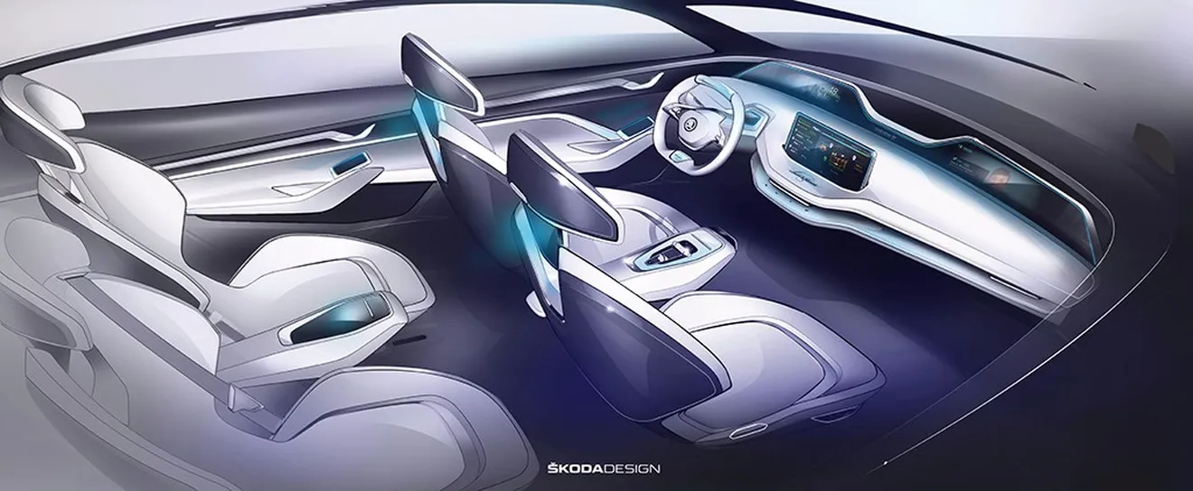 Desvelado el interior del Skoda Vision E: un atisbo de los futuros eléctricos de la marca