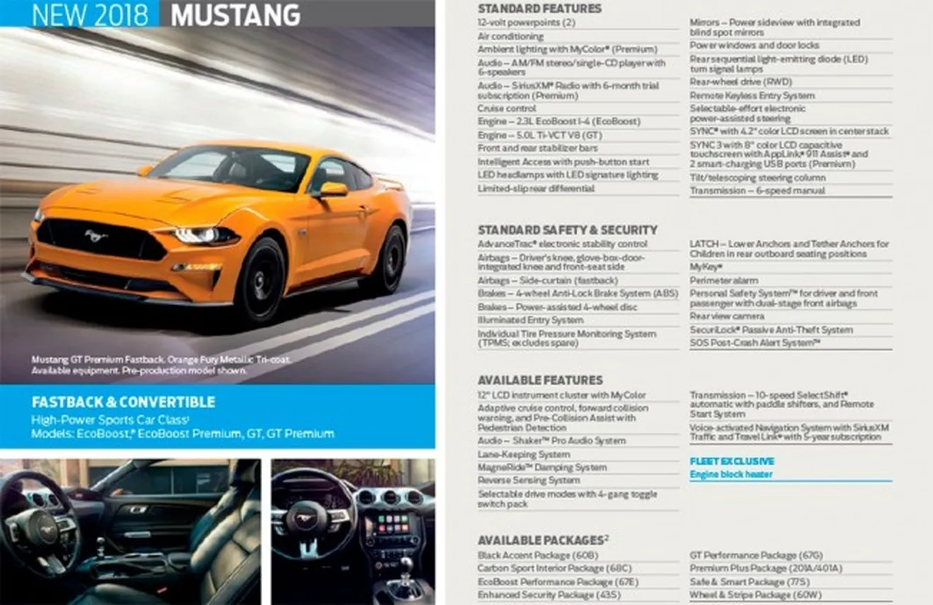 Ford Mustang 2018 - folleto