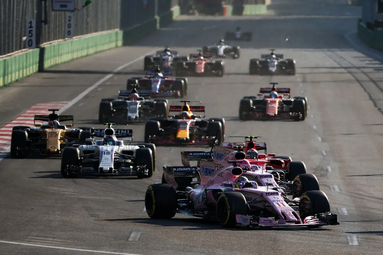Force India considera "inaceptable" el incidente entre Pérez y Ocon