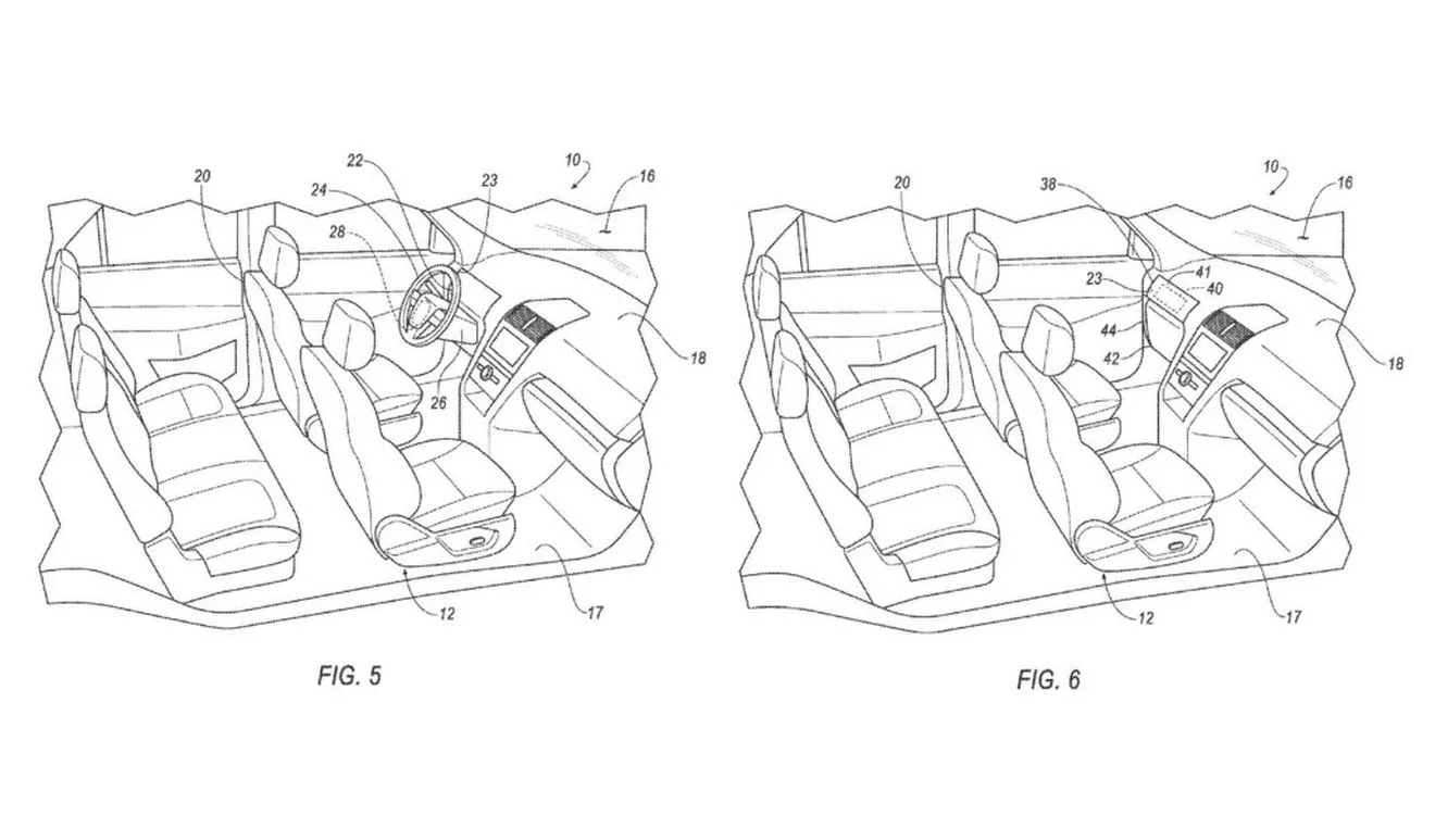 Ford patenta un sistema de volante y mandos desmontables para coches autónomos