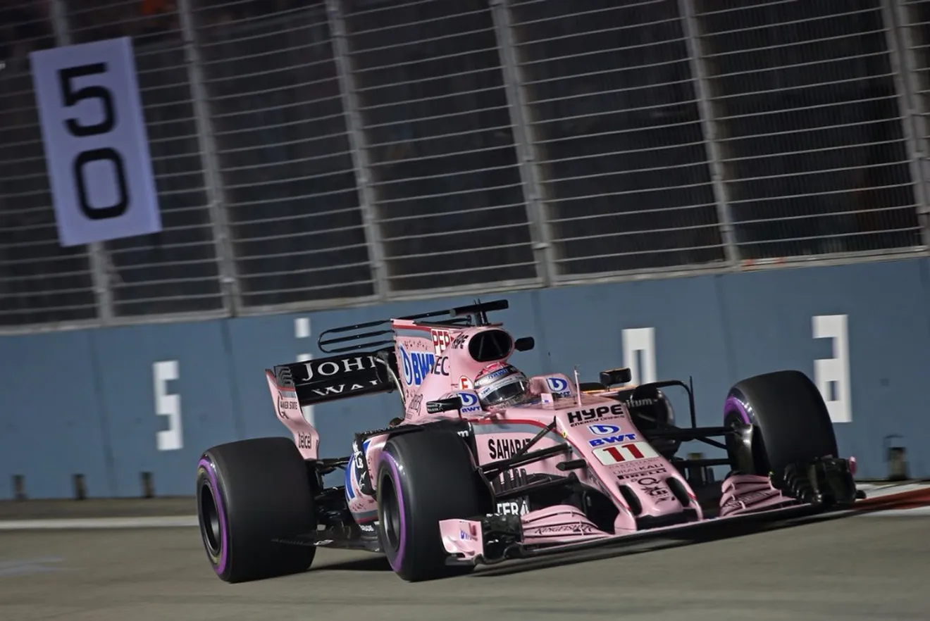 Force India despierta algo tarde en la noche de Marina Bay