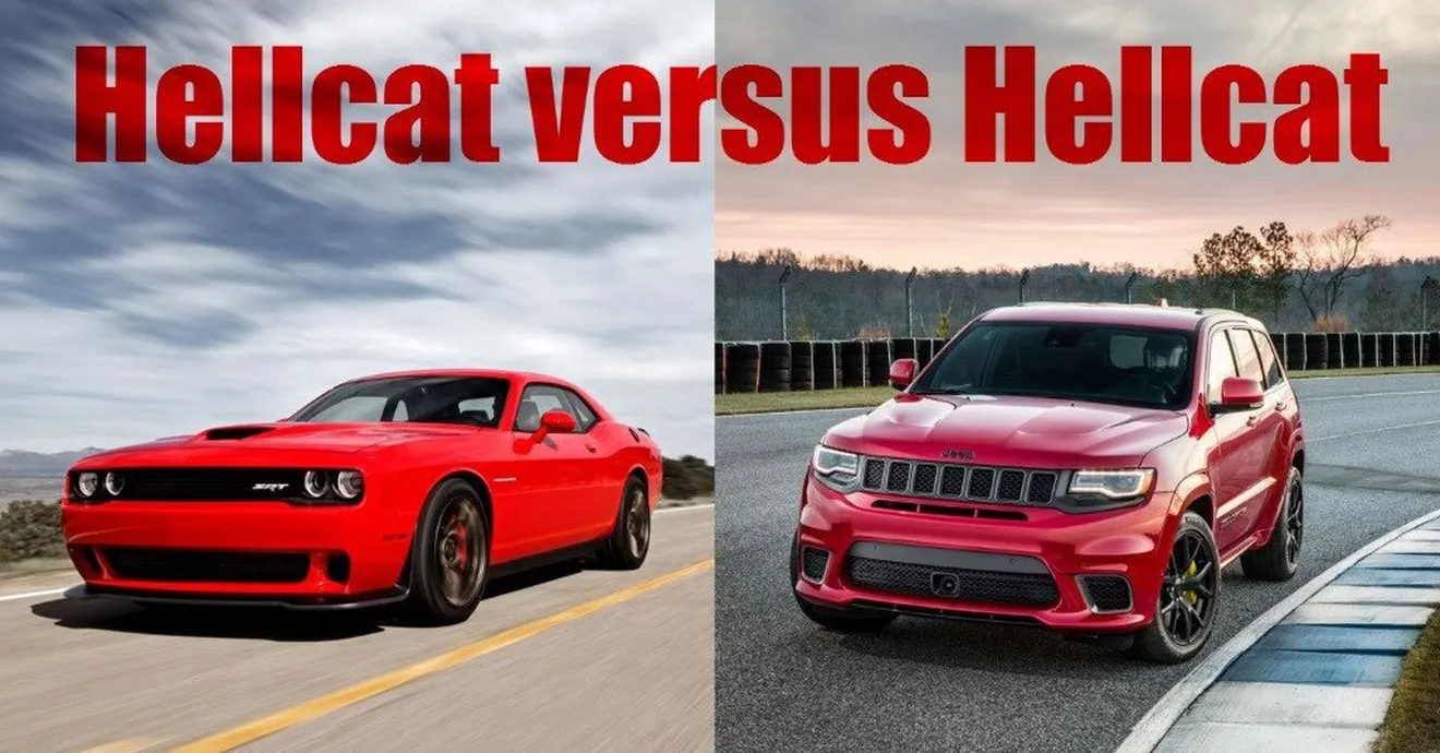 Duelo Hellcat: Dodge Challenger Hellcat contra Jeep Grand Cherokee Trackhawk