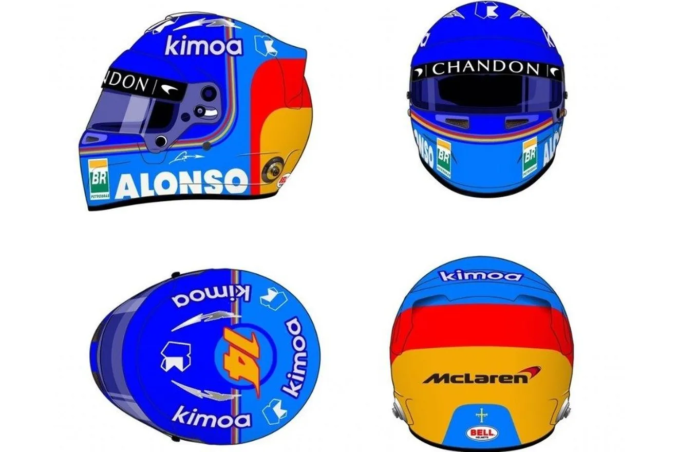 El casco de Alonso para 2018: cambio en las líneas de diseño