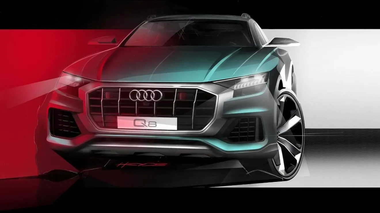 Audi Q8: nuevo boceto nos adelanta el frontal completo del SUV de lujo