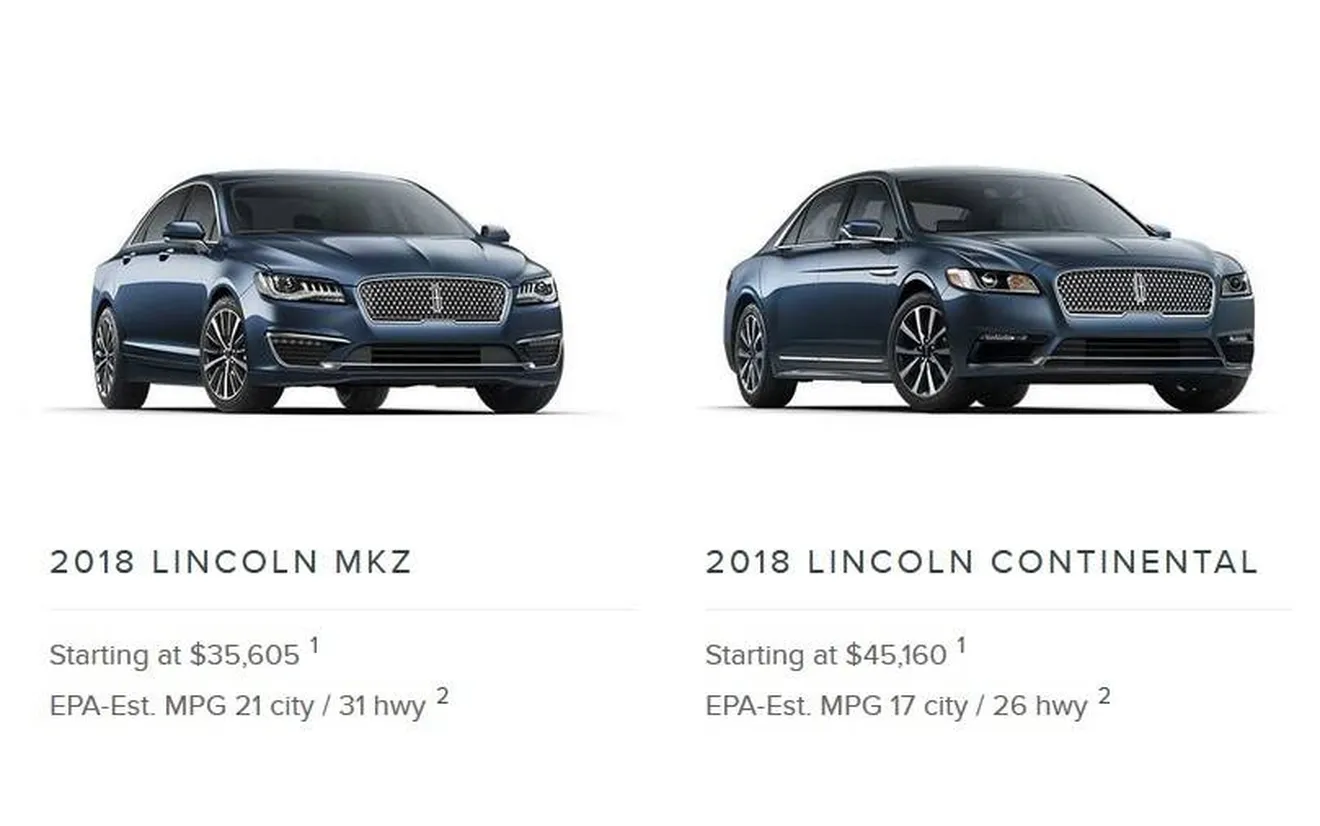 Lincoln confirma que no eliminará los dos únicos sedanes de la gama