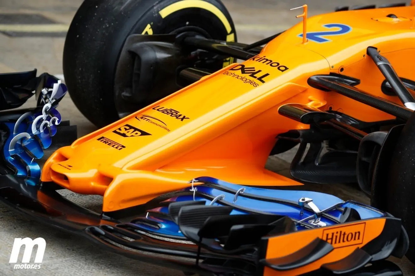 El nuevo y espectacular morro de McLaren ve la luz en Barcelona