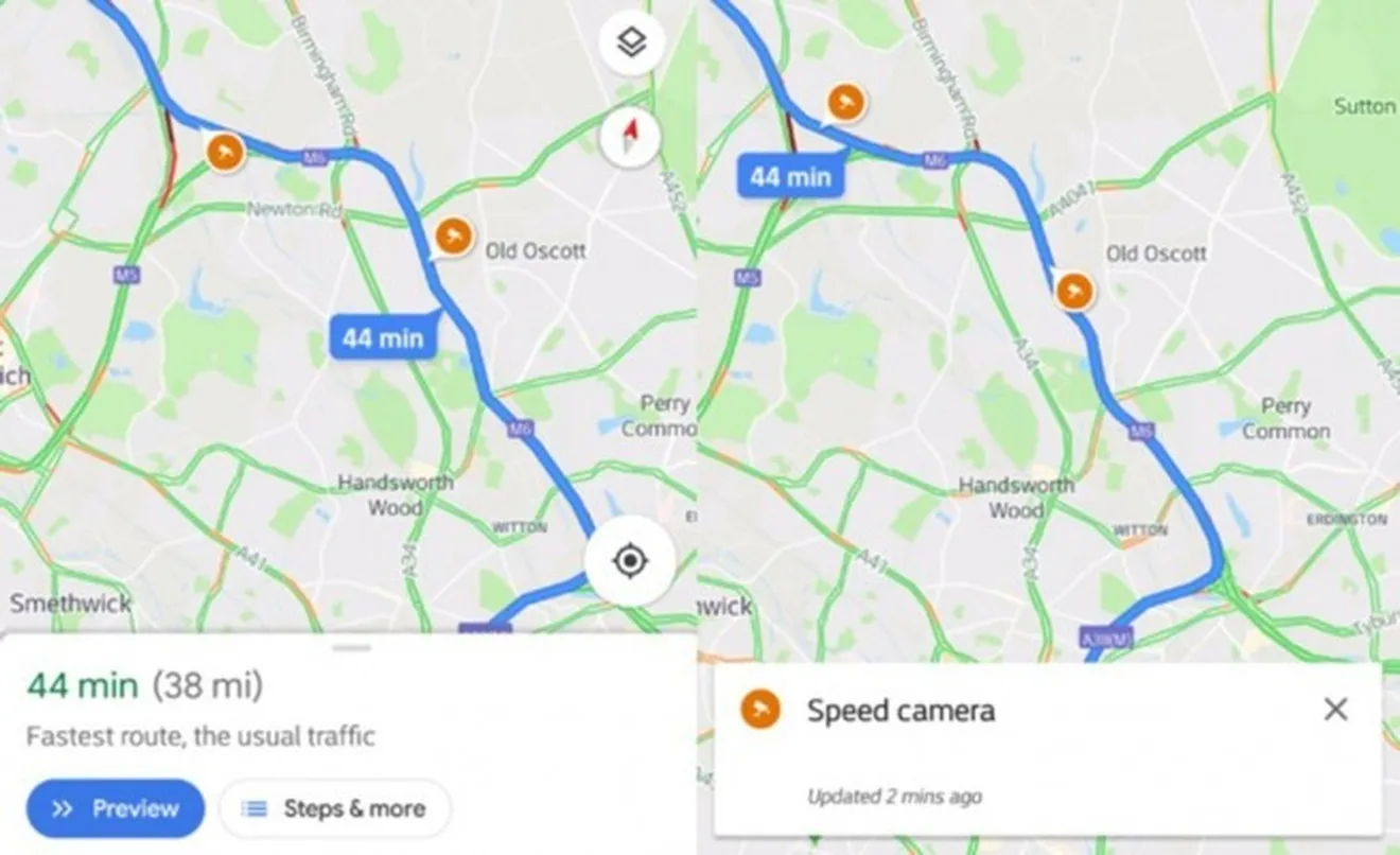 Google Maps mostrará radares y límites de velocidad