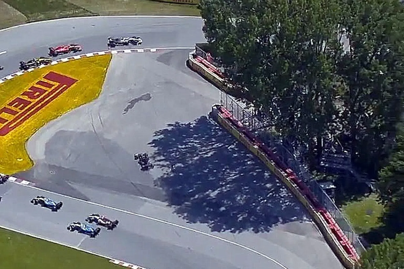 Así se reincorporó Grosjean a la pista para evitar una sanción que sí recibió Vettel