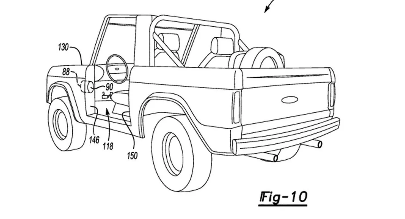 Ford patenta nuevas puertas desmontables con airbags para el Bronco