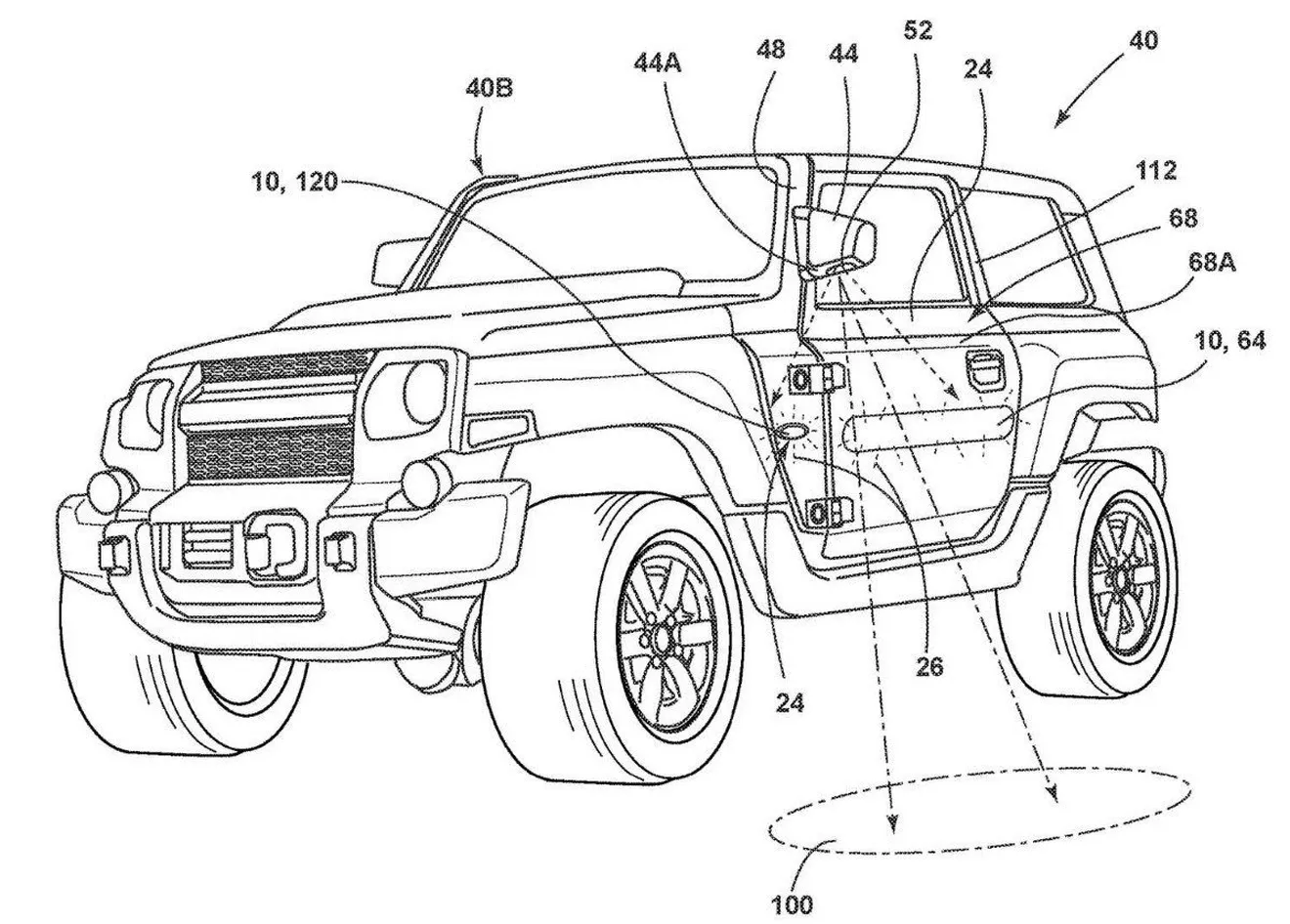 Ford patenta unos curiosos retrovisores para el Ford Bronco
