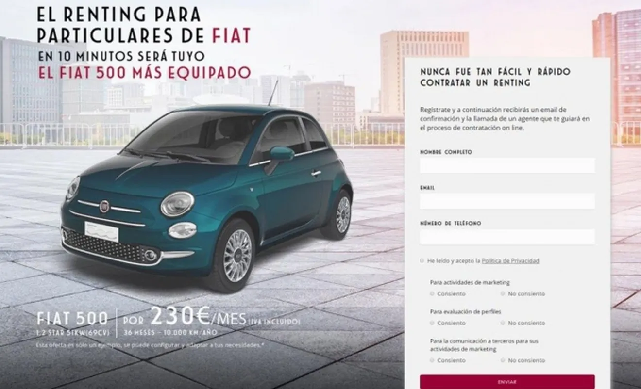 Renting para particulares de Fiat