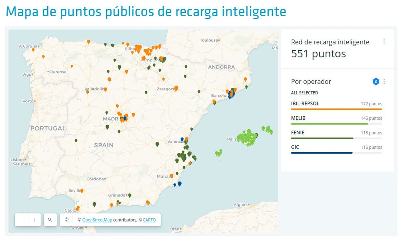 Red Eléctrica Española publica un mapa de 562 cargadores eléctricos (y habrá más)