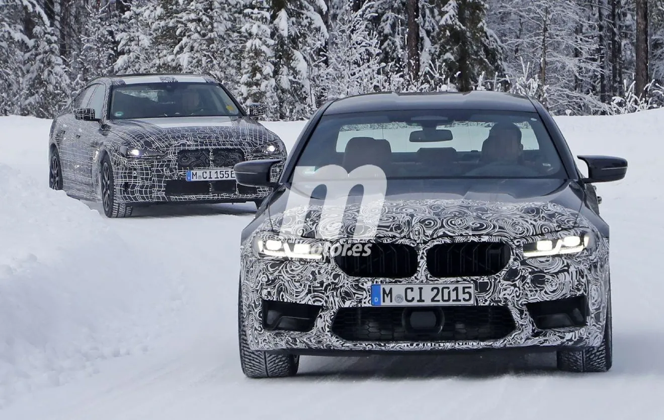 El BMW M5 Facelift pierde camuflaje en estas fotos espía de las pruebas de invierno