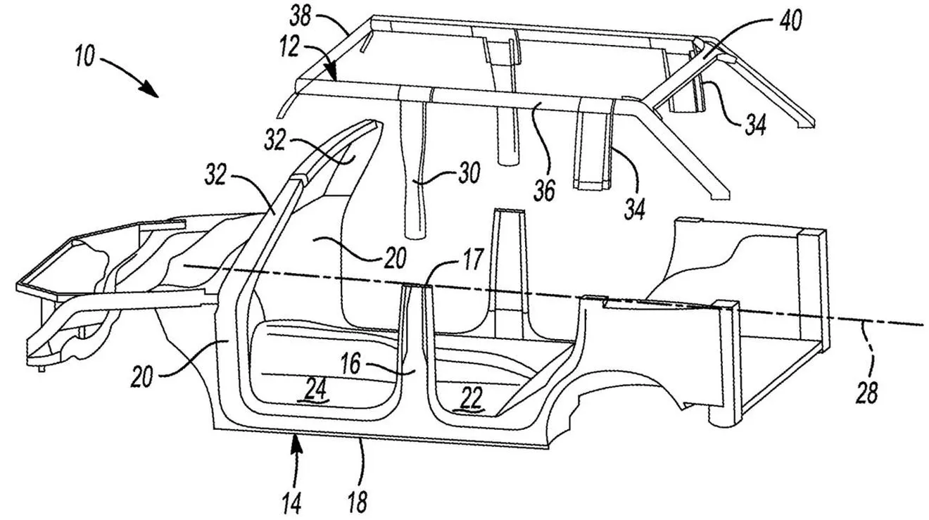 Ford patenta un sistema muy novedoso de techo desmontable completo para el Bronco