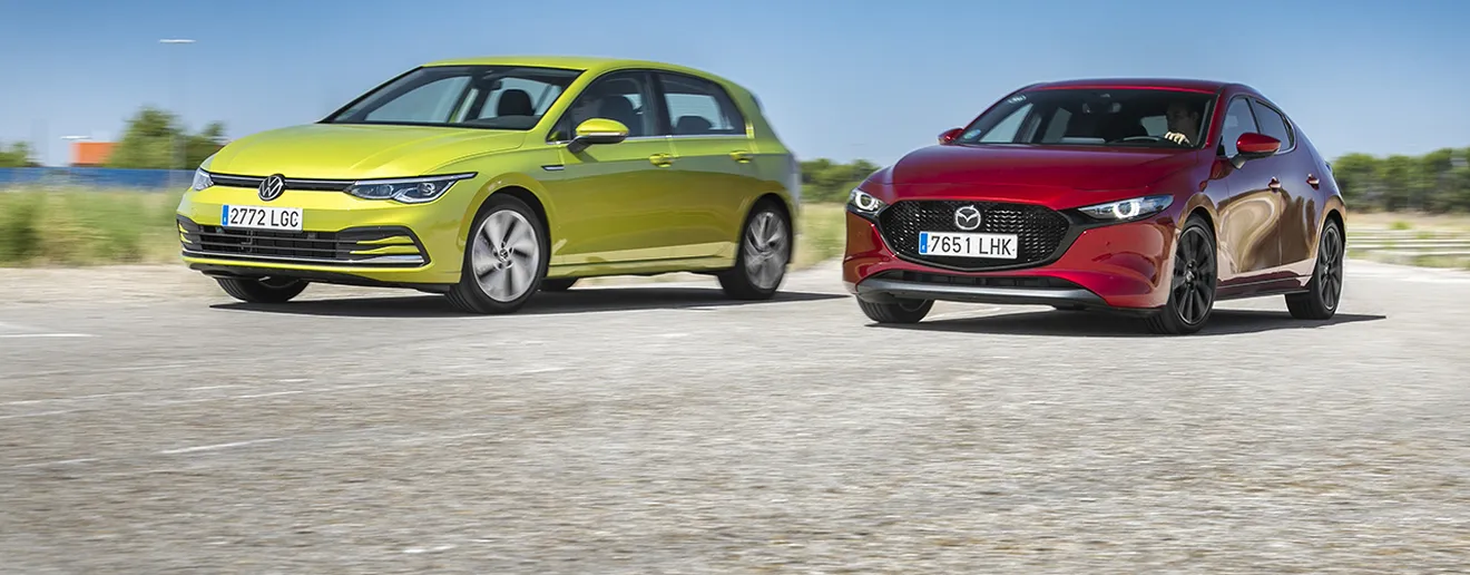 Comparativa Volkswagen Golf 8 vs Mazda3, duelo en la cumbre (con vídeo)