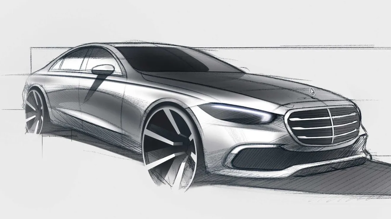 Mercedes desvela el diseño exterior del nuevo Clase S W223 con un boceto