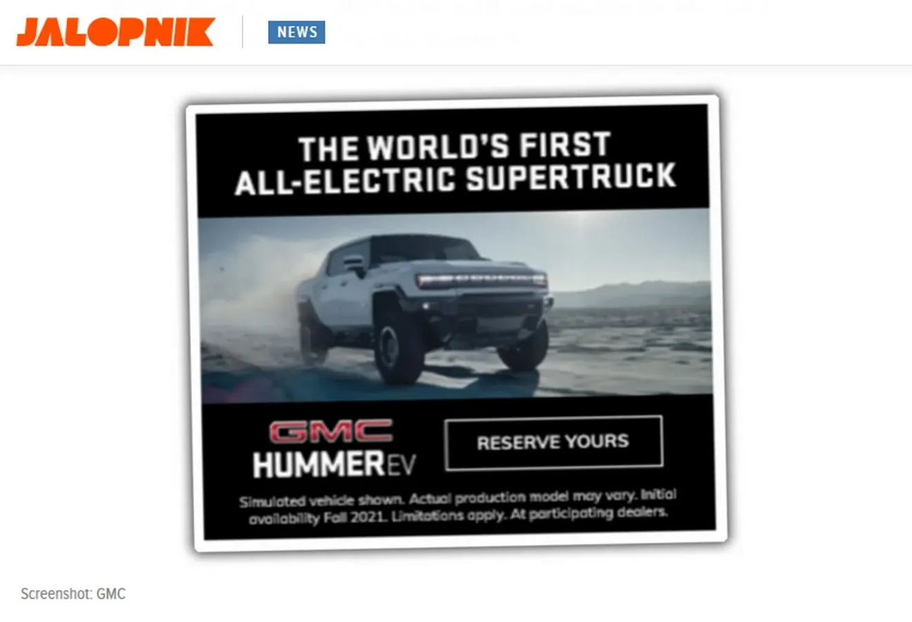 General Motors filtra por error la primera imagen del nuevo GMC Hummer EV pick-up