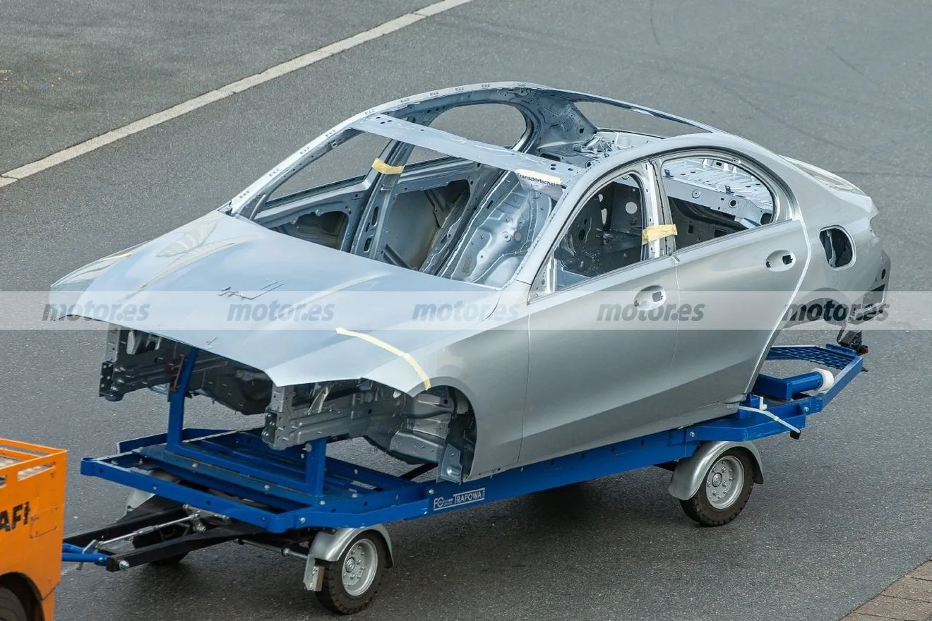 Cazado en fotos espía el chasis del nuevo Mercedes Clase C 2021