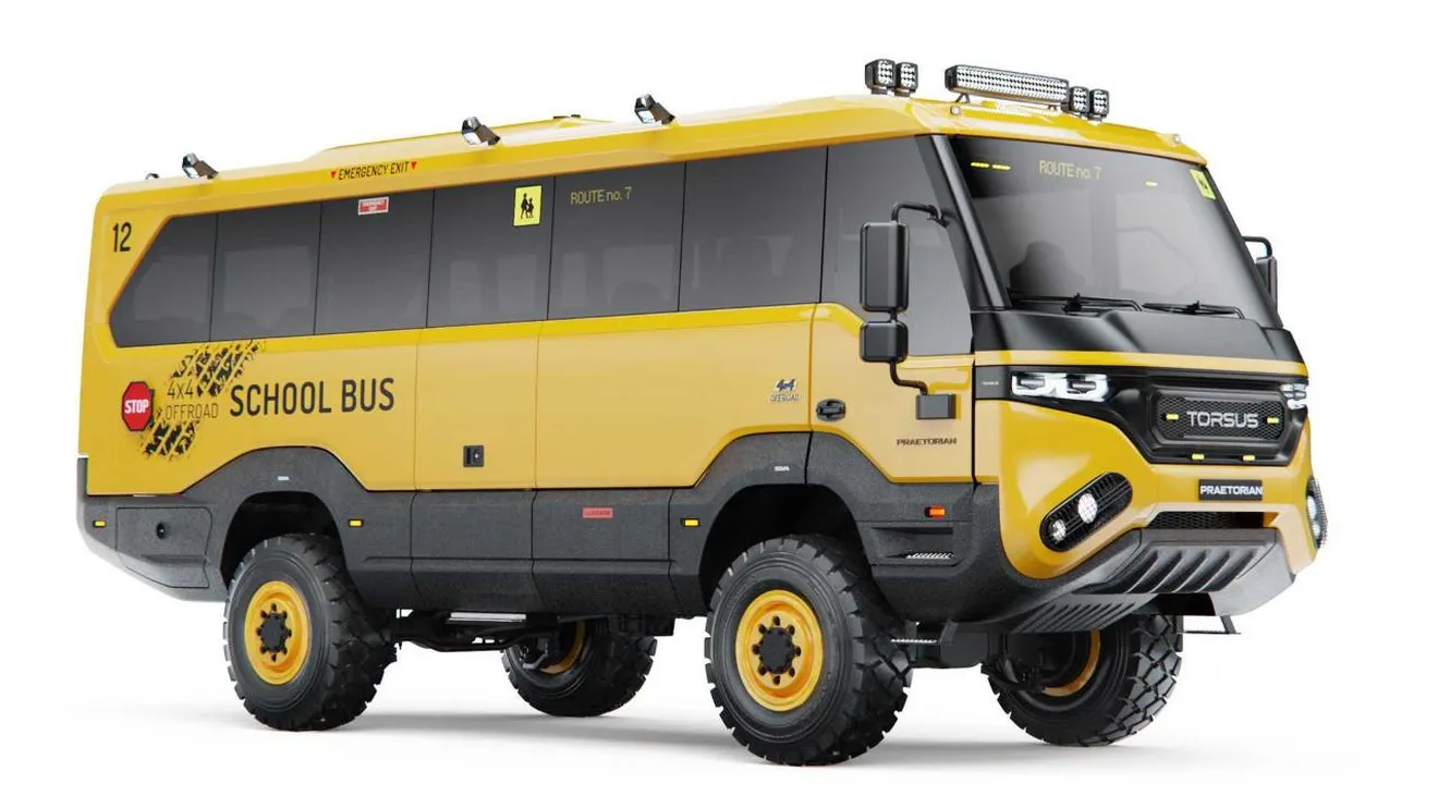 El Torsus Praetorian es un bus escolar diseñado para el fin del mundo