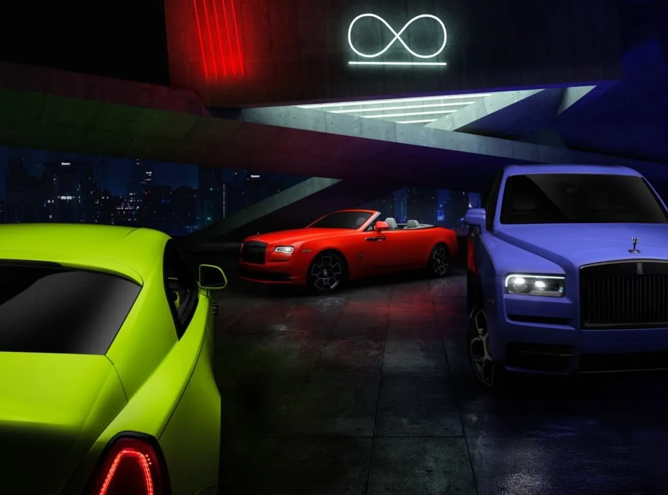 Rolls-Royce presenta la nueva colección Neon Night, los Black Badge más llamativos