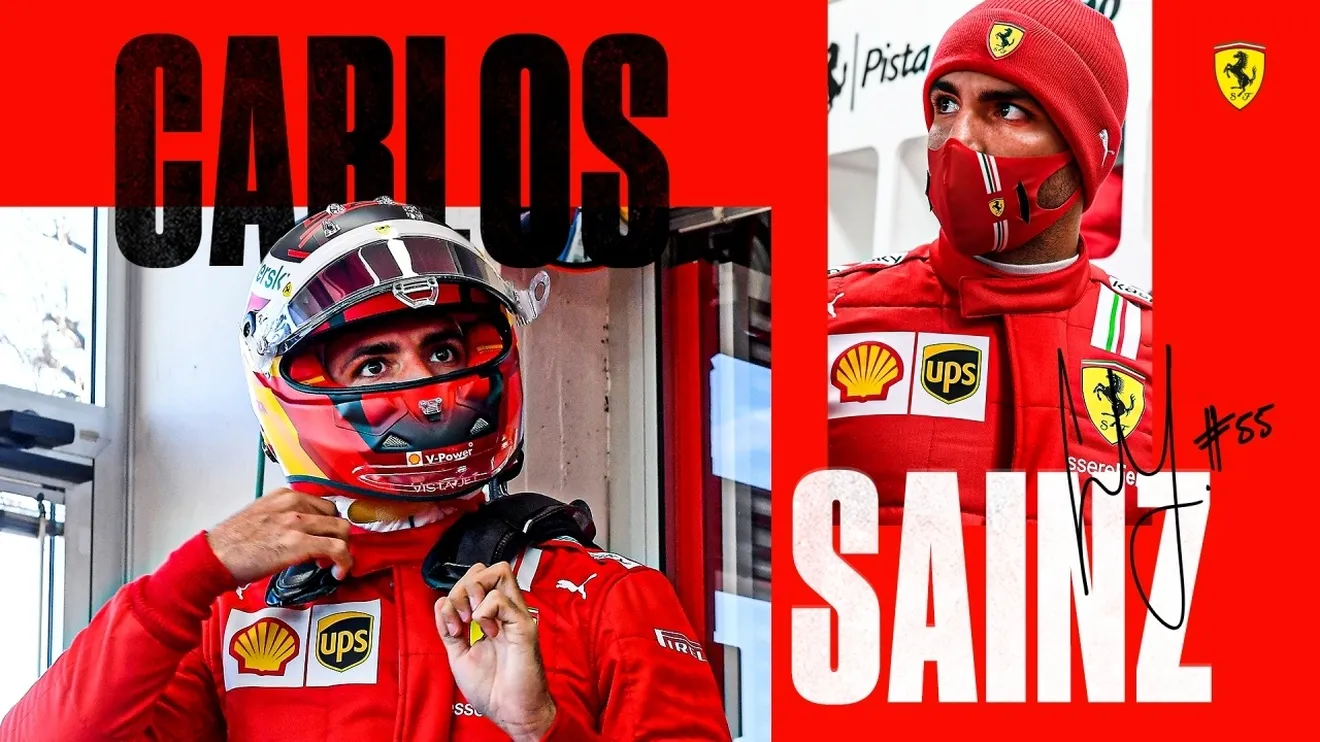 El casco de Carlos Sainz para competir en la F1 de 2021 con Ferrari