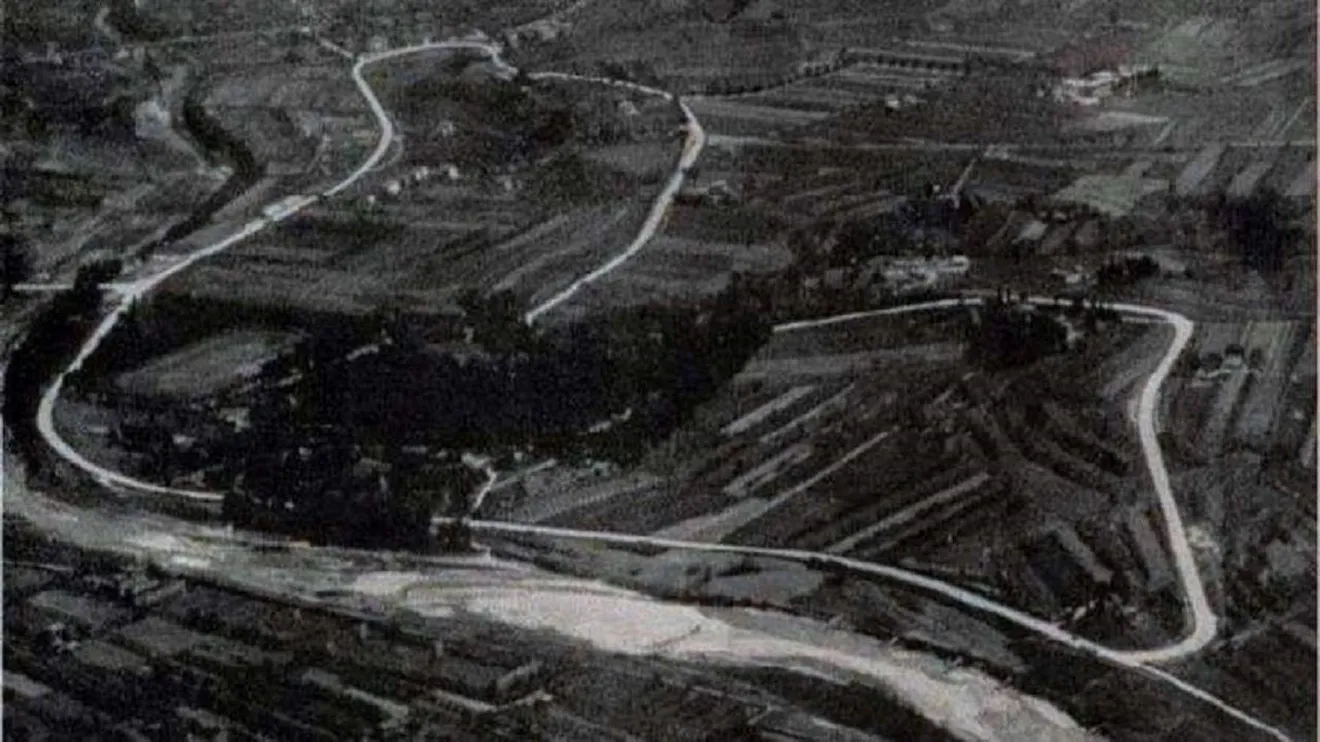 Vista aérea del Circuito de Imola en 1972