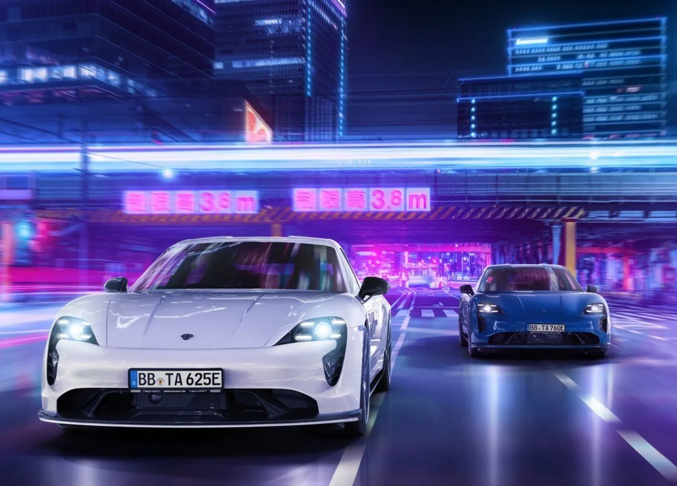 El Porsche Taycan estrena un nuevo Aerokit de carbono de TechArt