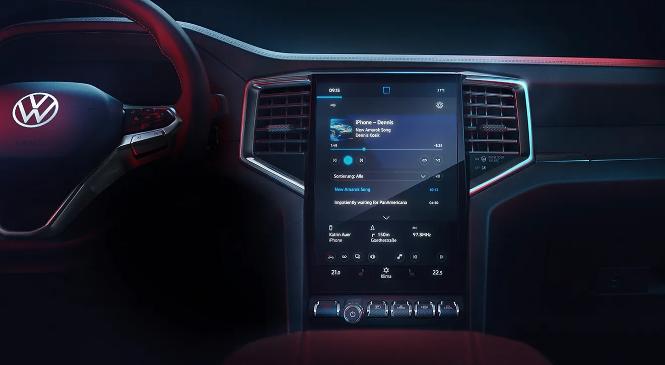 Nuevo teaser del inminente Volkswagen Amarok revela un interesante gadget interior