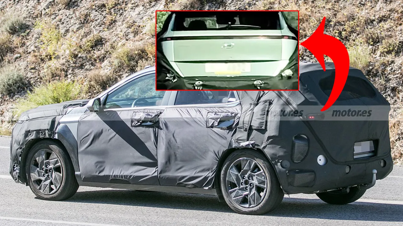 Las modernas luces traseras del nuevo Hyundai Kona al descubierto sin camuflaje