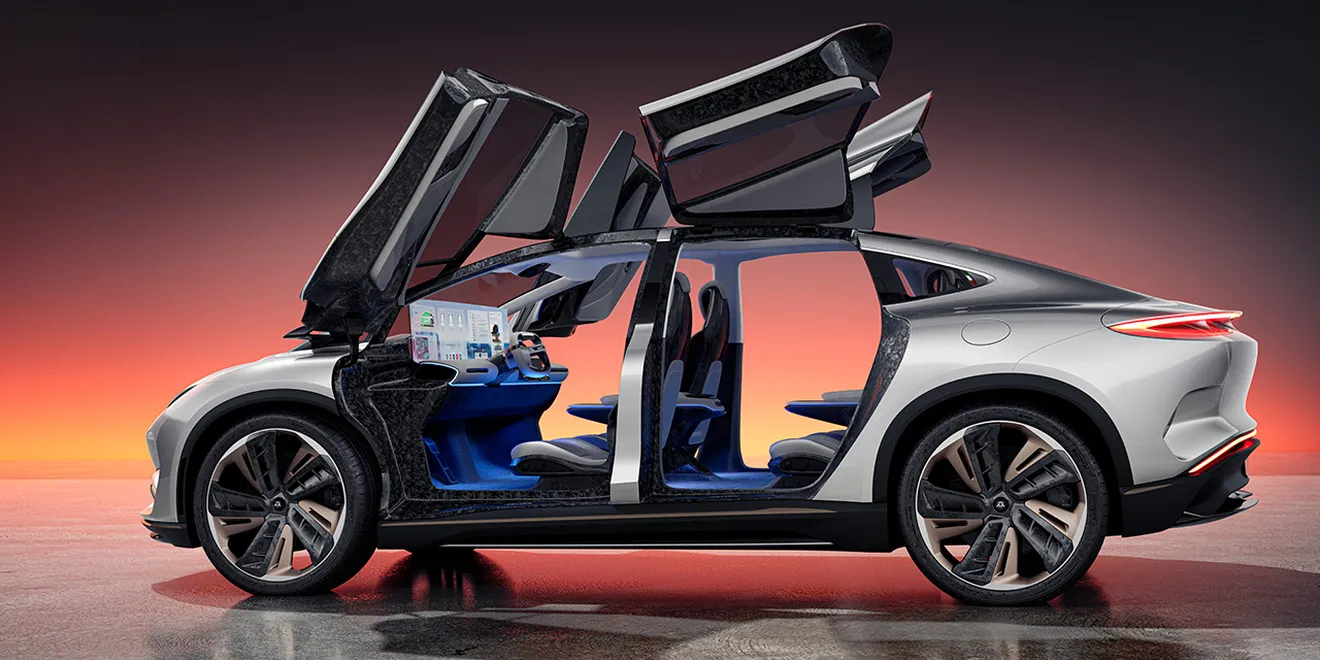 AEHRA abre las puertas de su futurista SUV eléctrico descubriendo su avanzado interior
