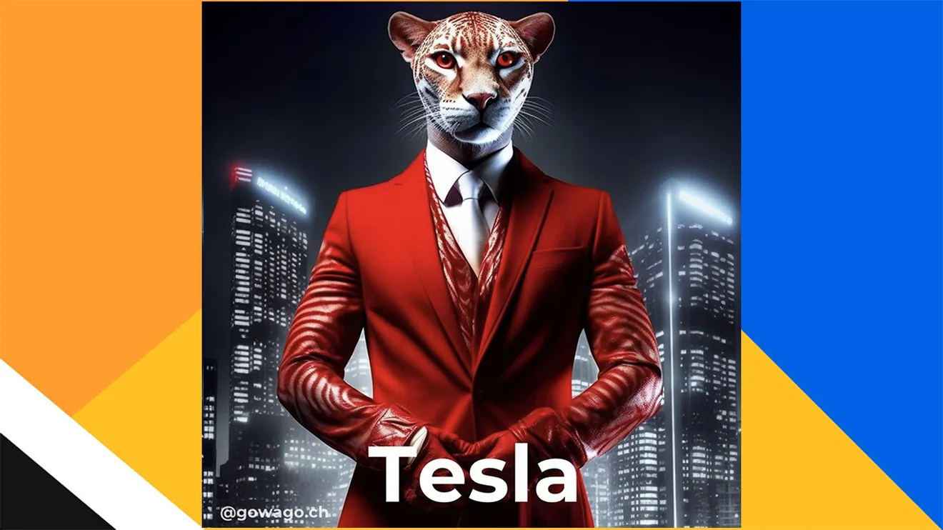 La marca Tesla interpretada por una inteligencia artificial