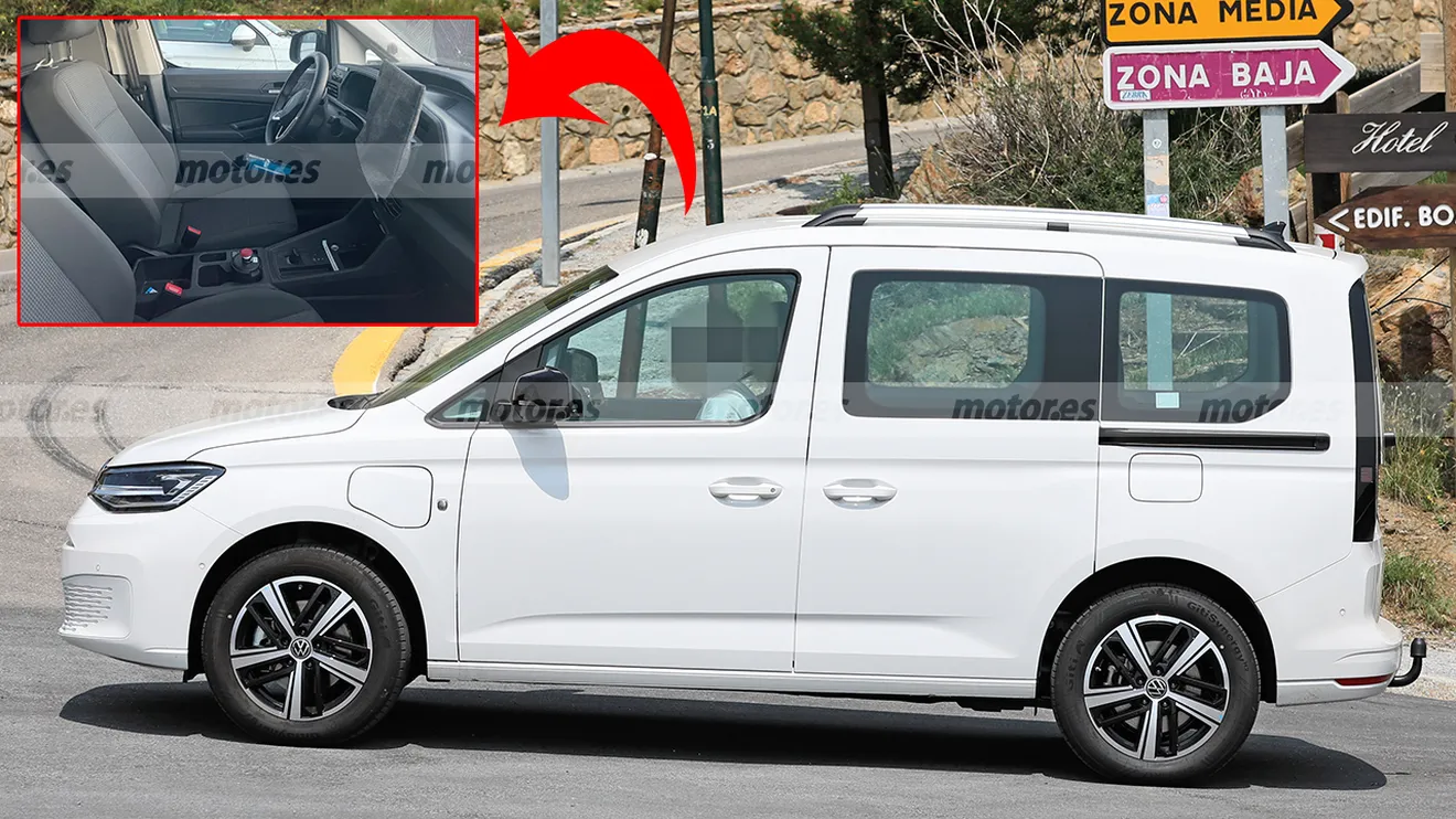 El nuevo Volkswagen Caddy híbrido enchufable cazado sin camuflaje y con una gran sorpresa en su interior