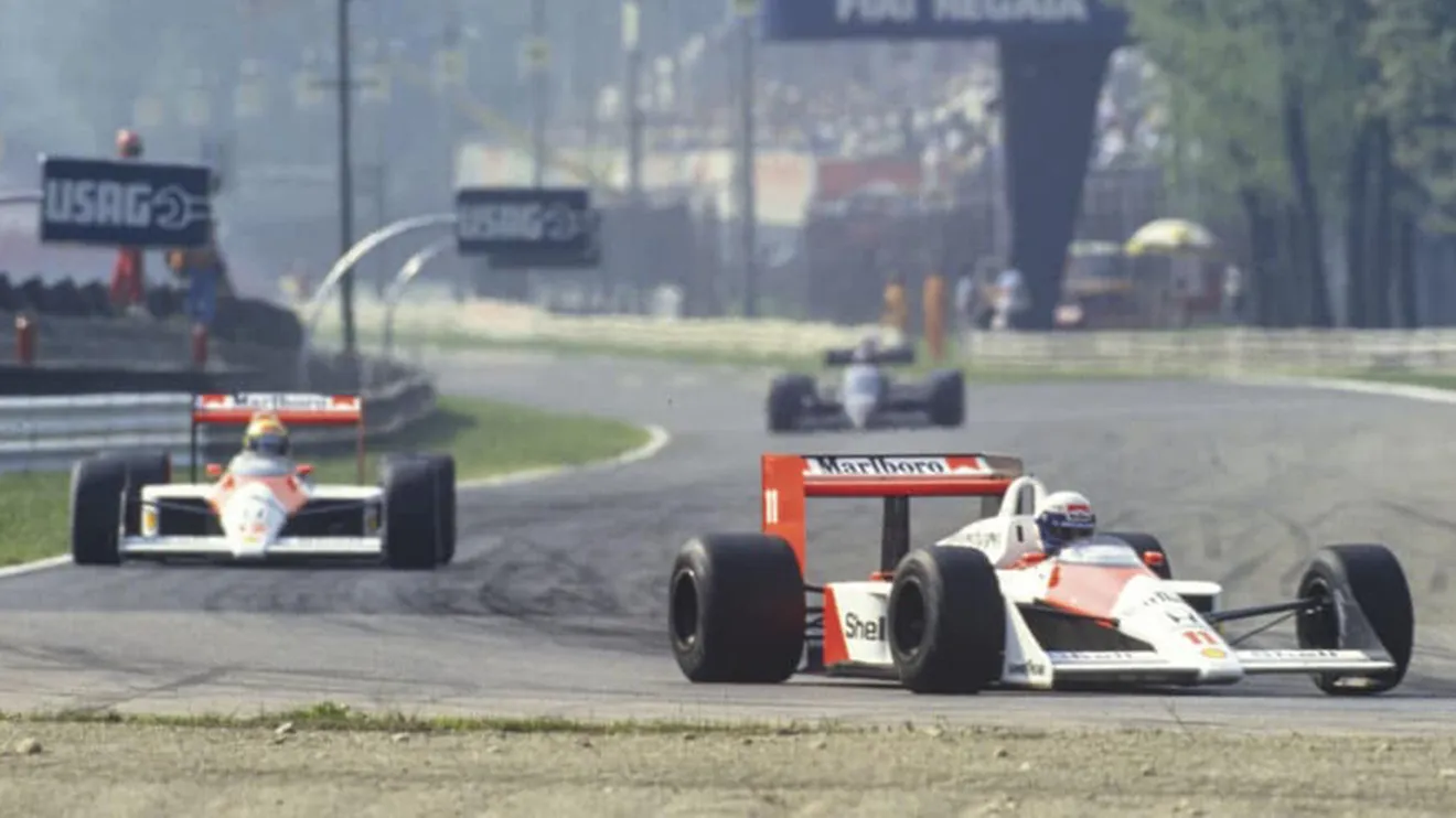 Alain Prost y Ayrton Senna en Monza