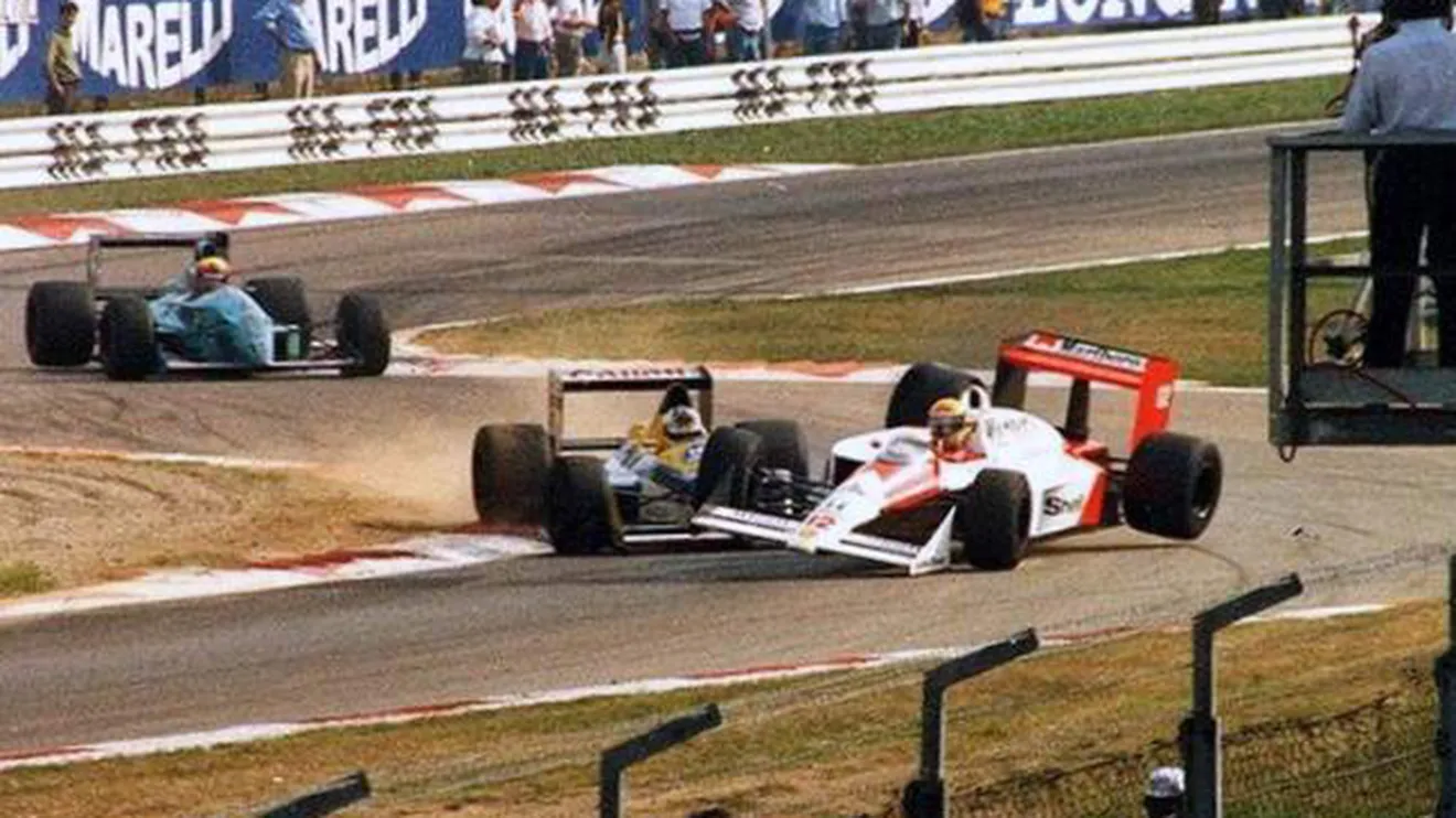 El choque de Schlesser y Senna en el GP de Italia de F1