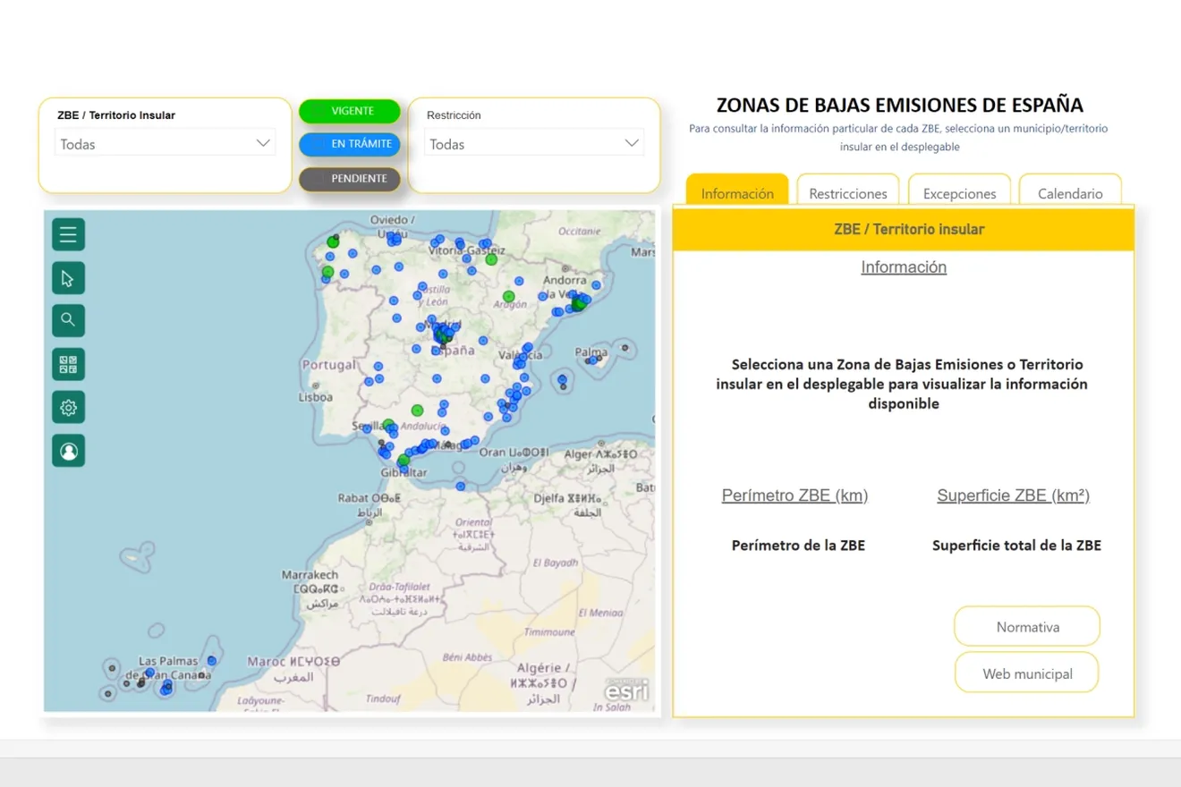 Mapa interactivo de Zonas de Bajas Emisiones: cuáles están activas, restricciones, horarios y coches permitidos