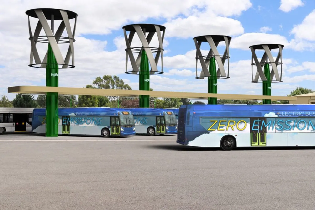 Así es la innovadora torre que combina paneles solares y una turbina eólica para cargar coches eléctricos